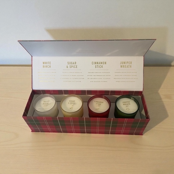🎁 DW Home Holiday Candle Gift Set – 4 × 3.9 oz Candles in Festive Tartan Box - Picture 2 of 2